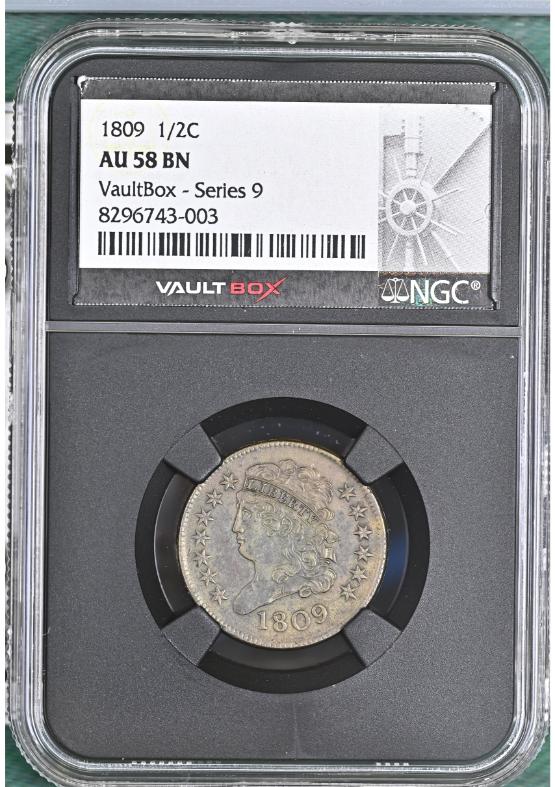 1809 1/2C NGC AU58BN FRONT