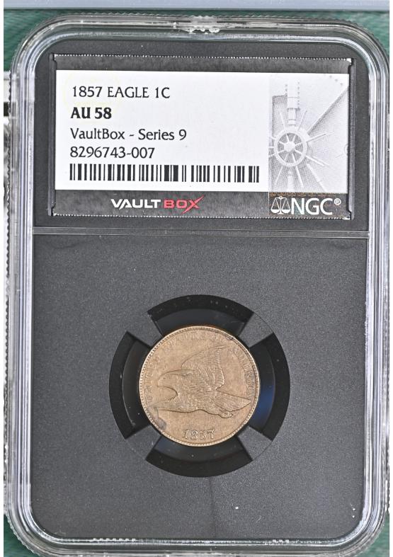 1857 EAGLE 1C NGC AU58 FRONT