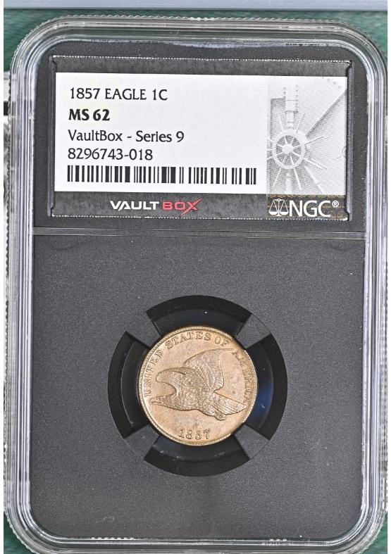 1857 EAGLE 1C NGC MS62 FRONT