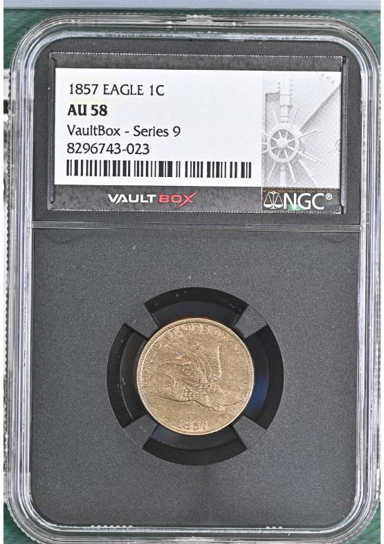 1857 EAGLE 1C NGC AU58 FRONT