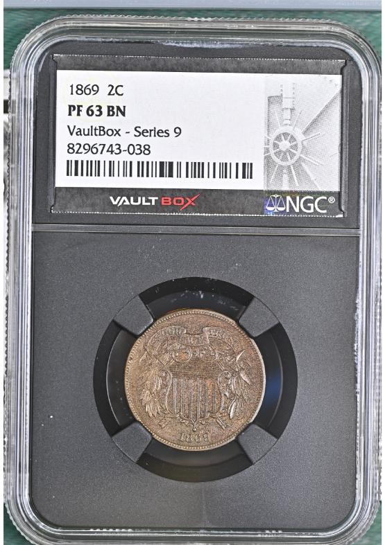 1869 2C NGC PF63BN FRONT