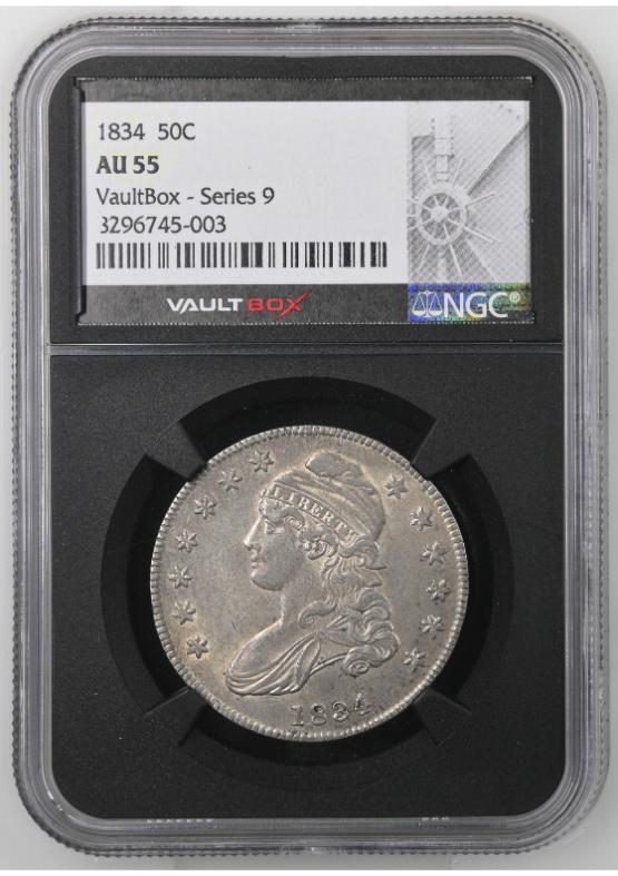 1834 50C NGC AU55 FRONT