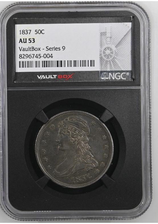 1837 50C NGC AU53 FRONT