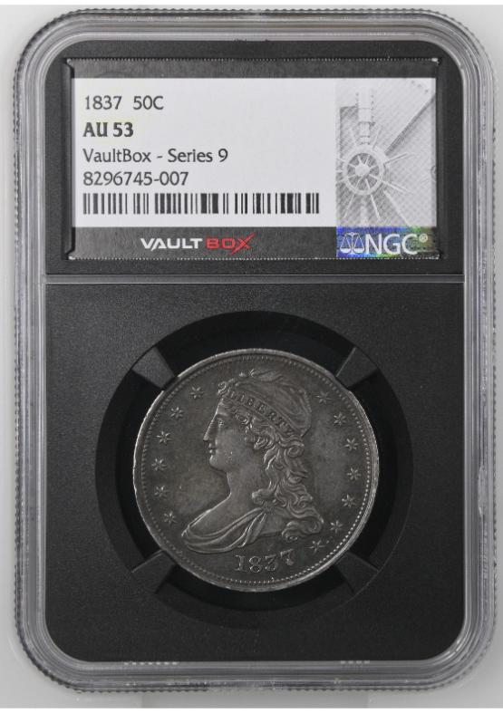 1837 50C NGC AU53 FRONT
