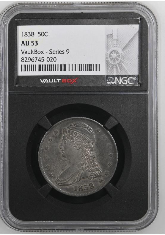 1838 50C NGC AU53 FRONT