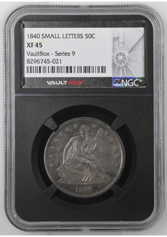 1840 SMALL LETTERS 50C NGC XF45 FRONT