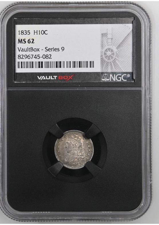 1835 H10C NGC MS62 FRONT