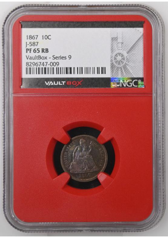 1867 J-587 10C NGC PF65RB FRONT