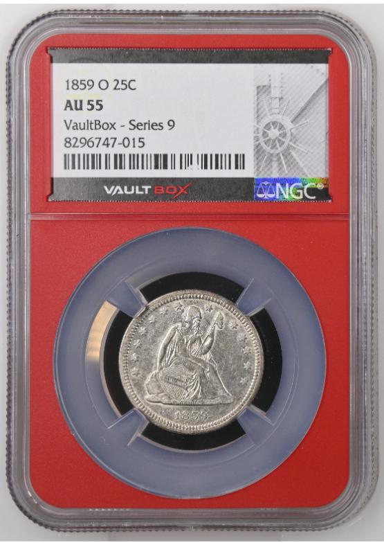 1859-O 25C NGC AU55 FRONT