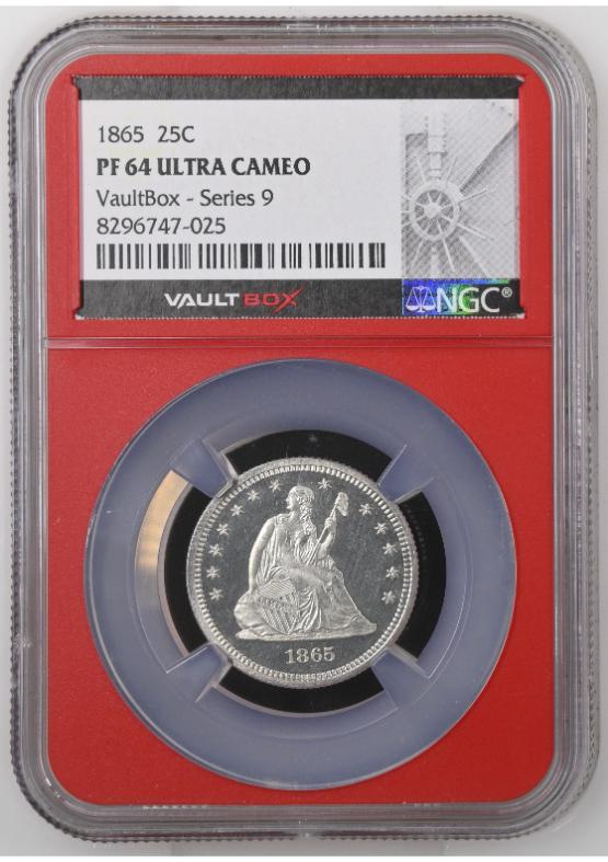 1865 25C NGC PF64 ULTRA CAMEO FRONT