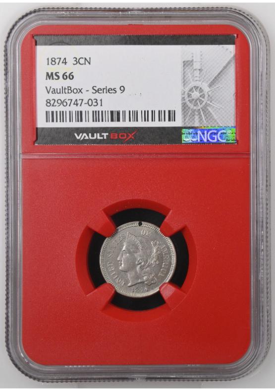 1874 3CN NGC MS66 FRONT
