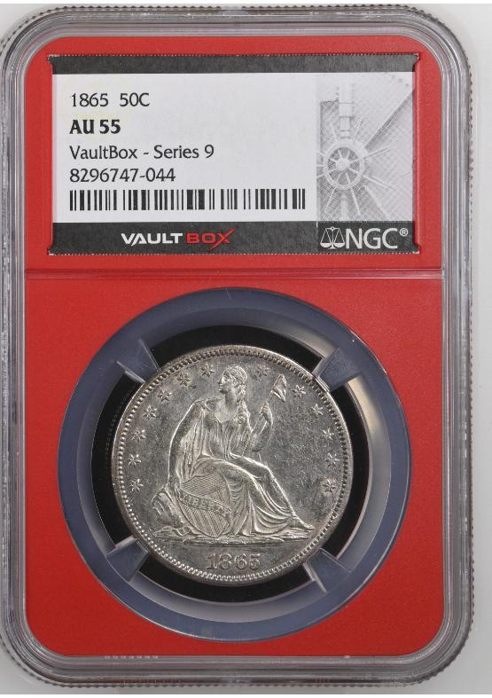 1865 50C NGC AU55 FRONT