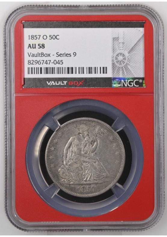 1857-O 50C NGC AU58 FRONT
