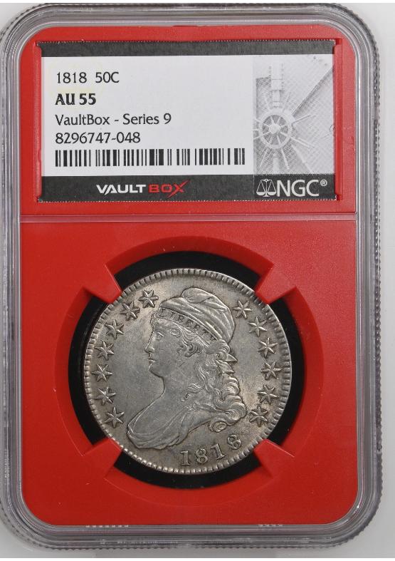 1818 50C NGC AU55 FRONT