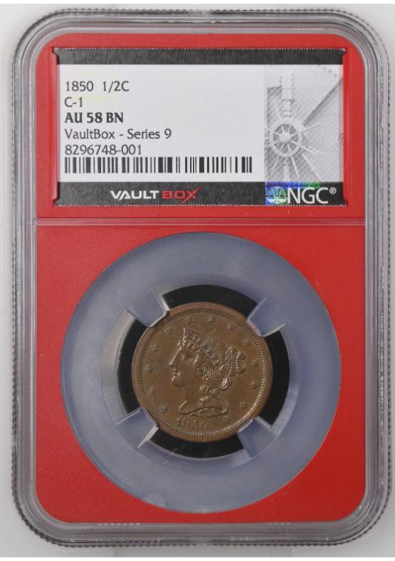 1850 C-1 1/2C NGC AU58BN FRONT