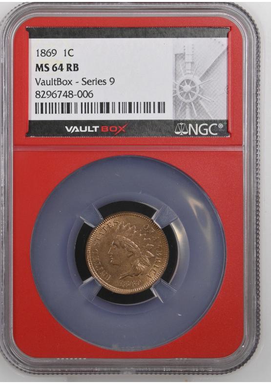 1869 1C NGC MS64RB FRONT