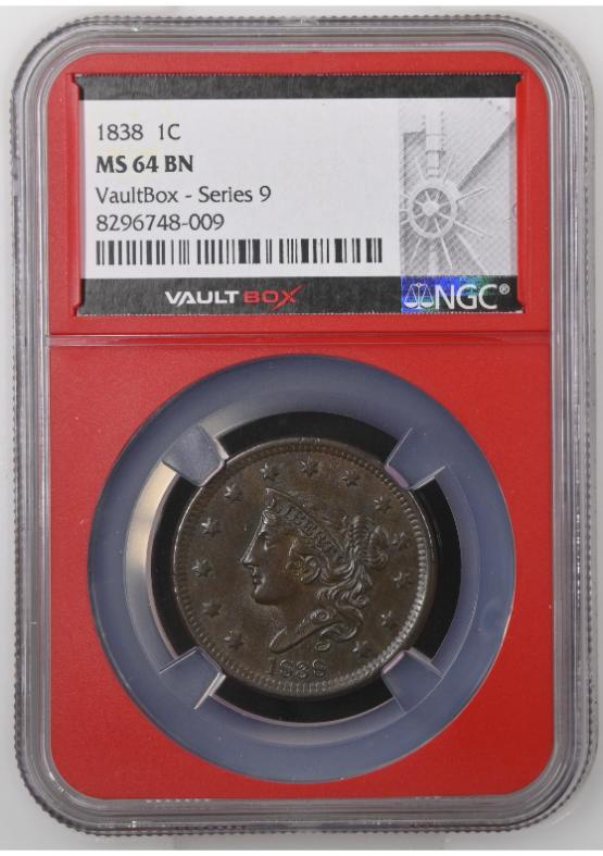 1838 1C NGC MS64BN FRONT