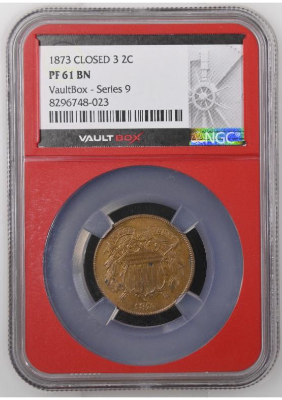 1873 CLOSED 3 2C NGC PF61BN FRONT