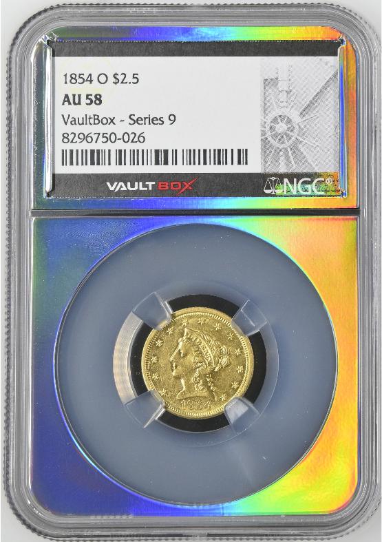 1854-O G$2.5 NGC AU58 FRONT