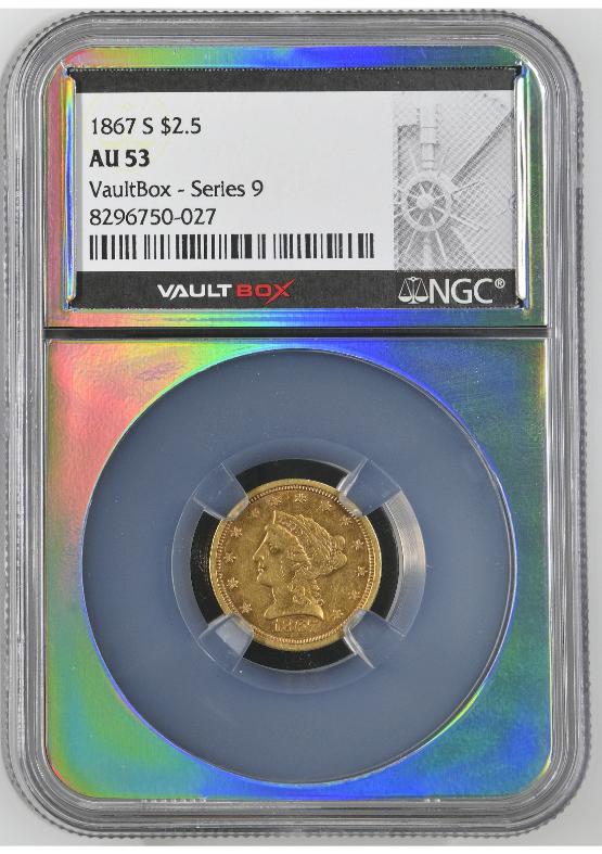 1867-S G$2.5 NGC AU53 FRONT