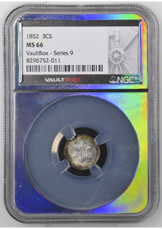 1852 3CS NGC MS66 TONER FRONT