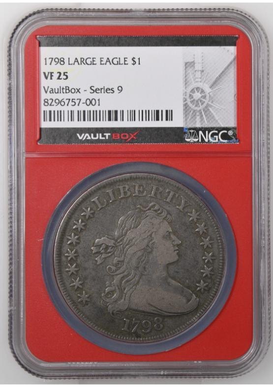 1798 LARGE EAGLE $1 NGC VF25 FRONT