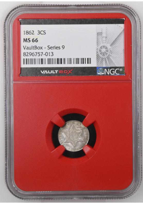 1862 3CS NGC MS66 FRONT