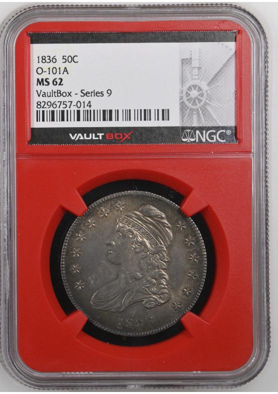 1836 O-101A 50C NGC MS62 FRONT