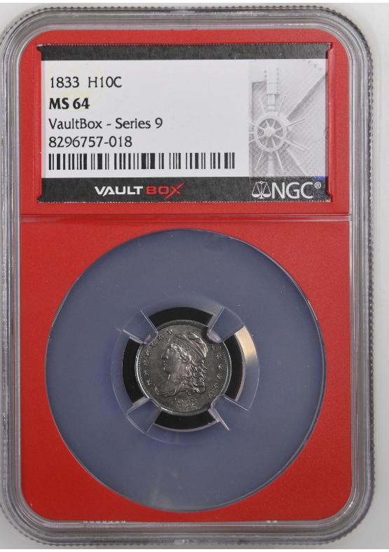 1833 H10C NGC MS64 FRONT