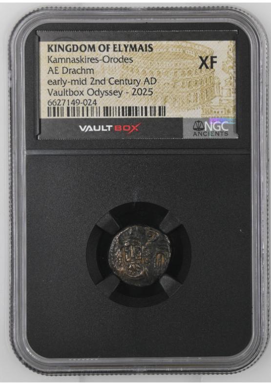 KINGDOM OF ELYMAIS KAMNASKIRES-ORODES AE DRACHM EARLY-MID 2ND CENTURY AD NGC XF  FRONT