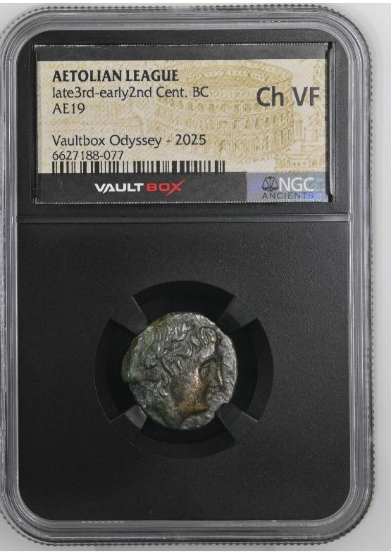 AETOLIAN LEAGUE LATE3RD-EARLY2ND CENT. BC AE19 NGC CH VF  FRONT
