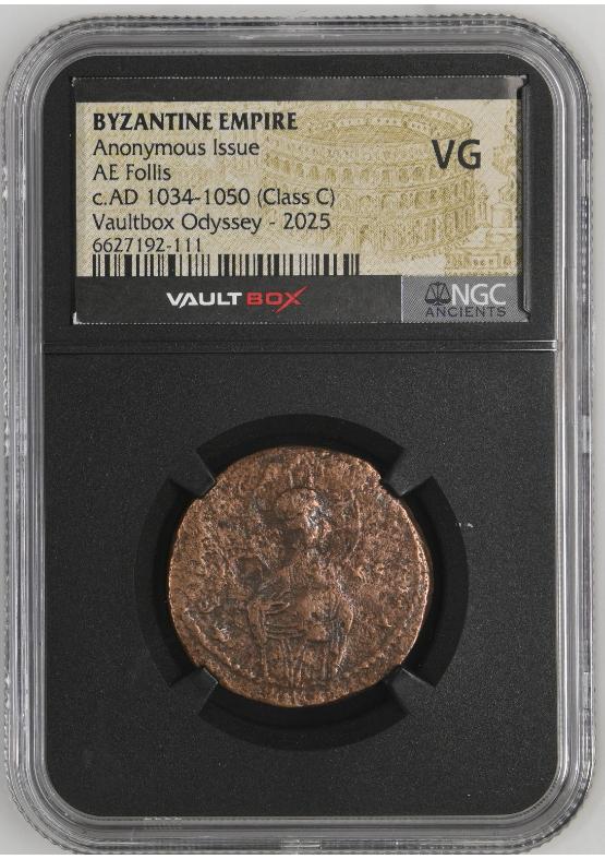 BYZANTINE EMPIRE ANONYMOUS ISSUE AE FOLLIS C.AD 1034-1050 (CLASS C) NGC VG  FRONT