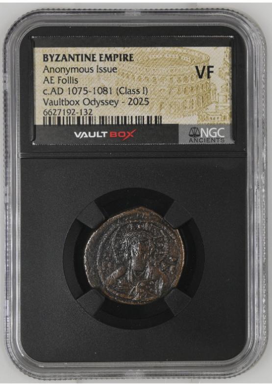 BYZANTINE EMPIRE ANONYMOUS ISSUE AE FOLLIS C.AD 1075-1081 (CLASS I) NGC VF  FRONT