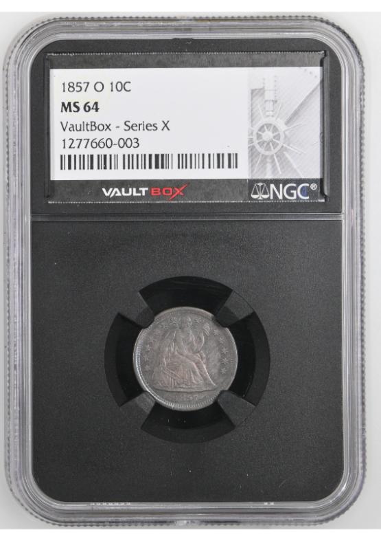 1857-O 10C NGC MS64 FRONT