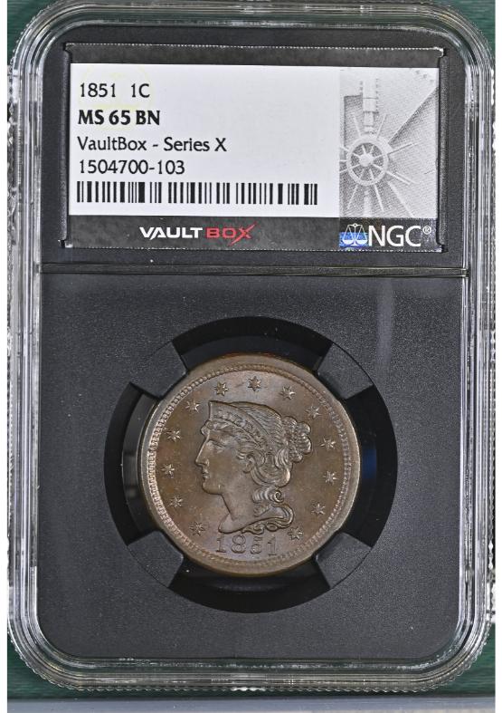 1851 1C NGC MS65BN FRONT