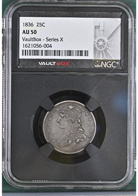 1836 25C NGC AU50 FRONT