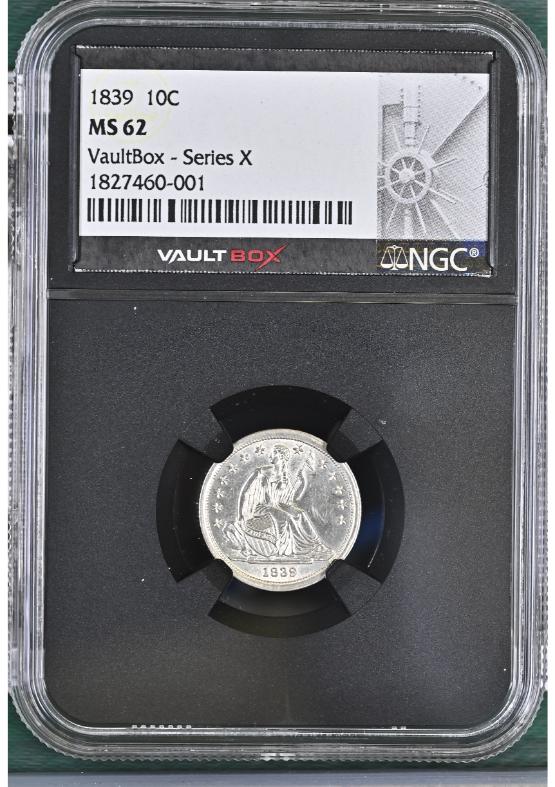 1839 10C NGC MS62 FRONT