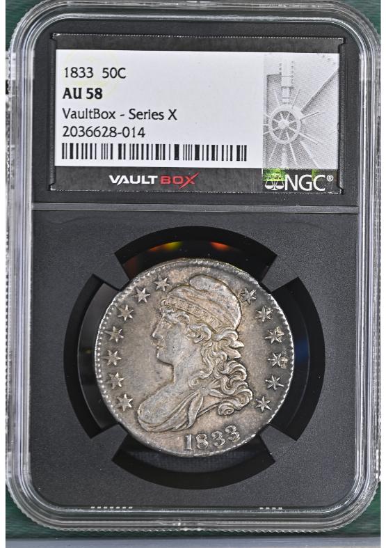 1833 50C NGC AU58 FRONT