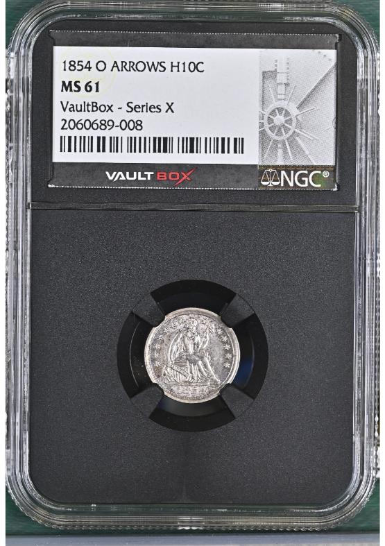 1854-O ARROWS H10C NGC MS61 FRONT