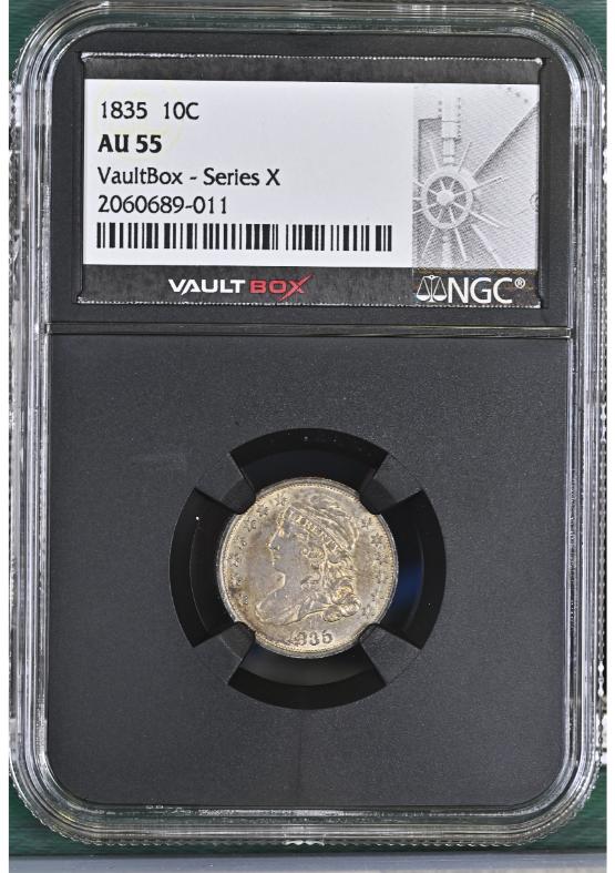 1835 10C NGC AU55 FRONT