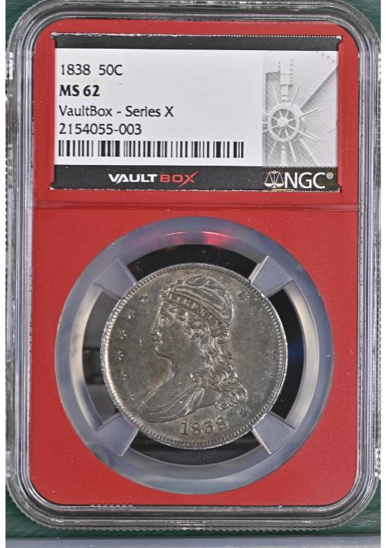 1838 50C NGC MS62 FRONT
