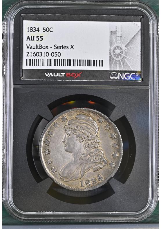 1834 50C NGC AU55 FRONT