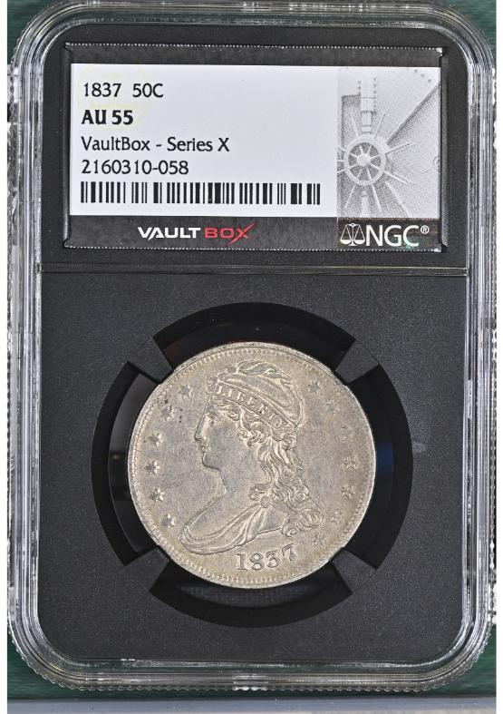 1837 50C NGC AU55 FRONT