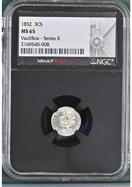 1852 3CS NGC MS65 FRONT