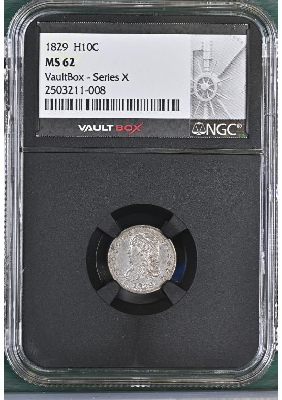 1829 H10C NGC MS62 FRONT