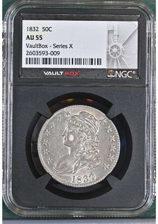 1832 50C NGC AU55 FRONT