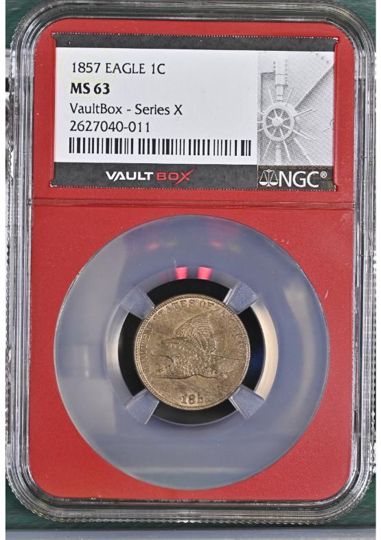 1857 EAGLE 1C NGC MS63 FRONT