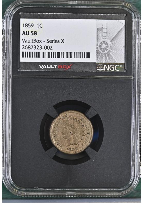 1859 1C NGC AU58 FRONT