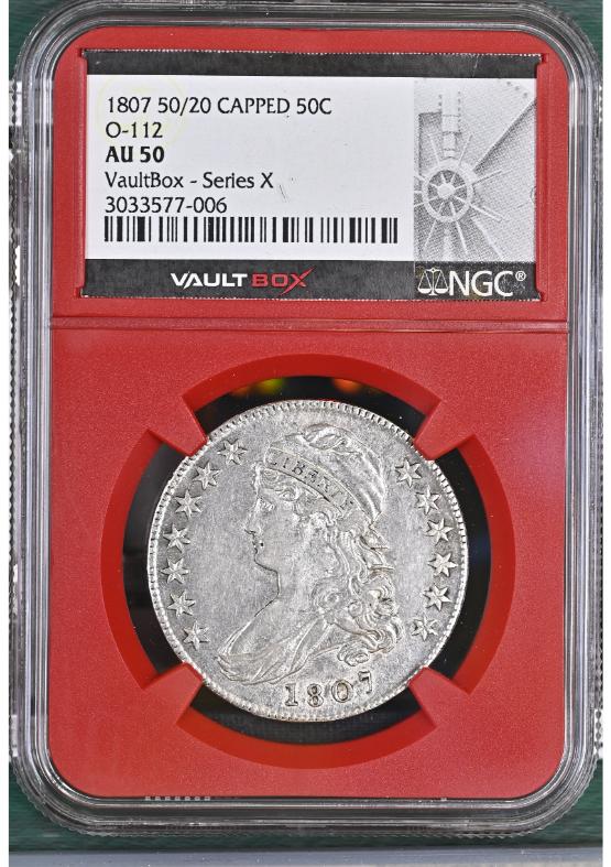 1807 50/20 CAPPED 50C O-112 NGC AU50 FRONT