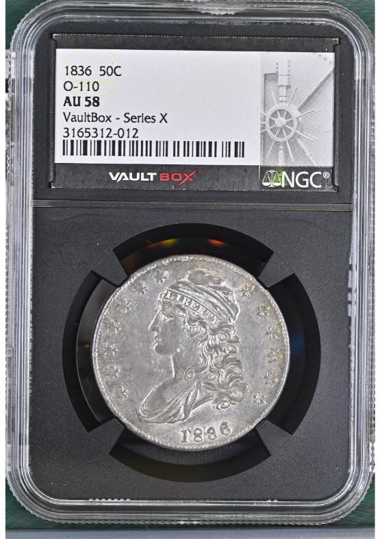 1836 50C O-110 NGC AU58 FRONT